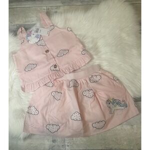 My Little Pony Girls Pink Eyelet Cloud Skirt & Top Set 2pc NWT Size 4T PHMS509